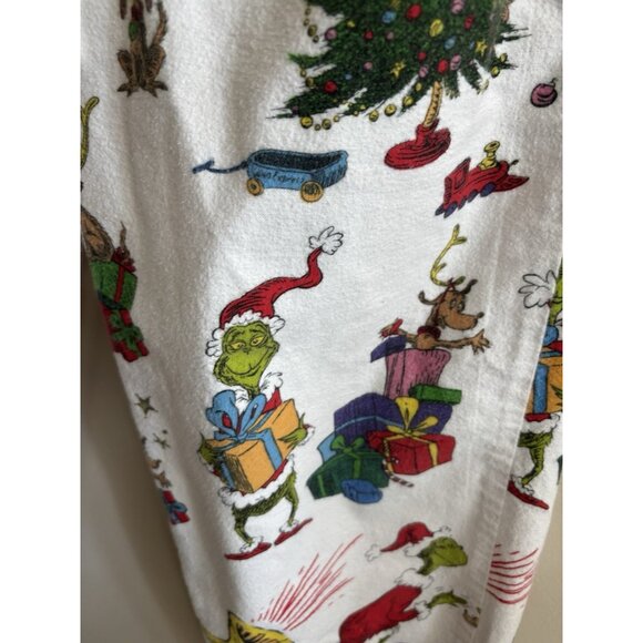 Pottery Barn Adult Pajama SET XS Dr. Seuss's Grinch Flannel Whoville READ - Picture 10 of 14